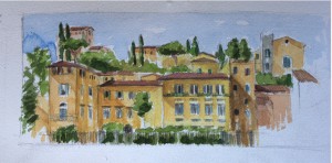 Acquarello vista dell Arno a Firenze Acquarello vista dell Arno a Firenze