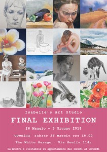 the  invitation for final student exhibition of isabelle art studio