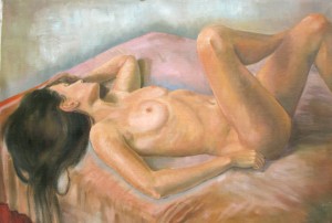 nudo artistico, corso di pittura a olio per adulti,  firenze -painting the nude -oil painting - art courses in Florence 