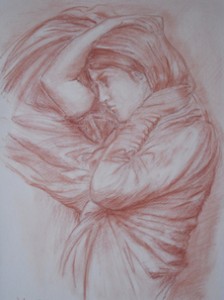 copy from Waterhouse, sanguigna on paper 