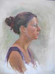 Ritratto di donna dipinto da Isabelle Cornière